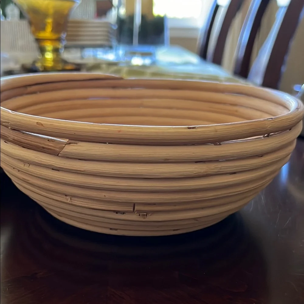 Handcrafted Wooden Cookware: Vintage Rolling Pin & Spiral Bread Proofing Basket
